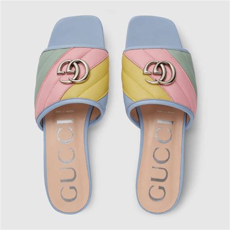 gucci pink slip ons|gucci denim slides.